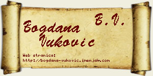 Bogdana Vuković vizit kartica